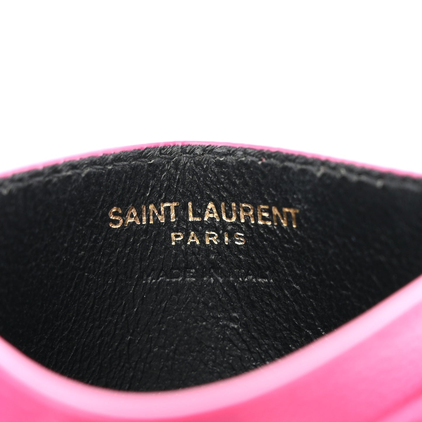 Grain De Poudre Matelasse Chevron Monogram Credit Card Case Fuxia Couture