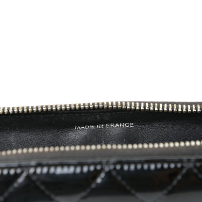 Chanel Patent Quilted Brilliant Zip Around Wallet Black 9 of 12