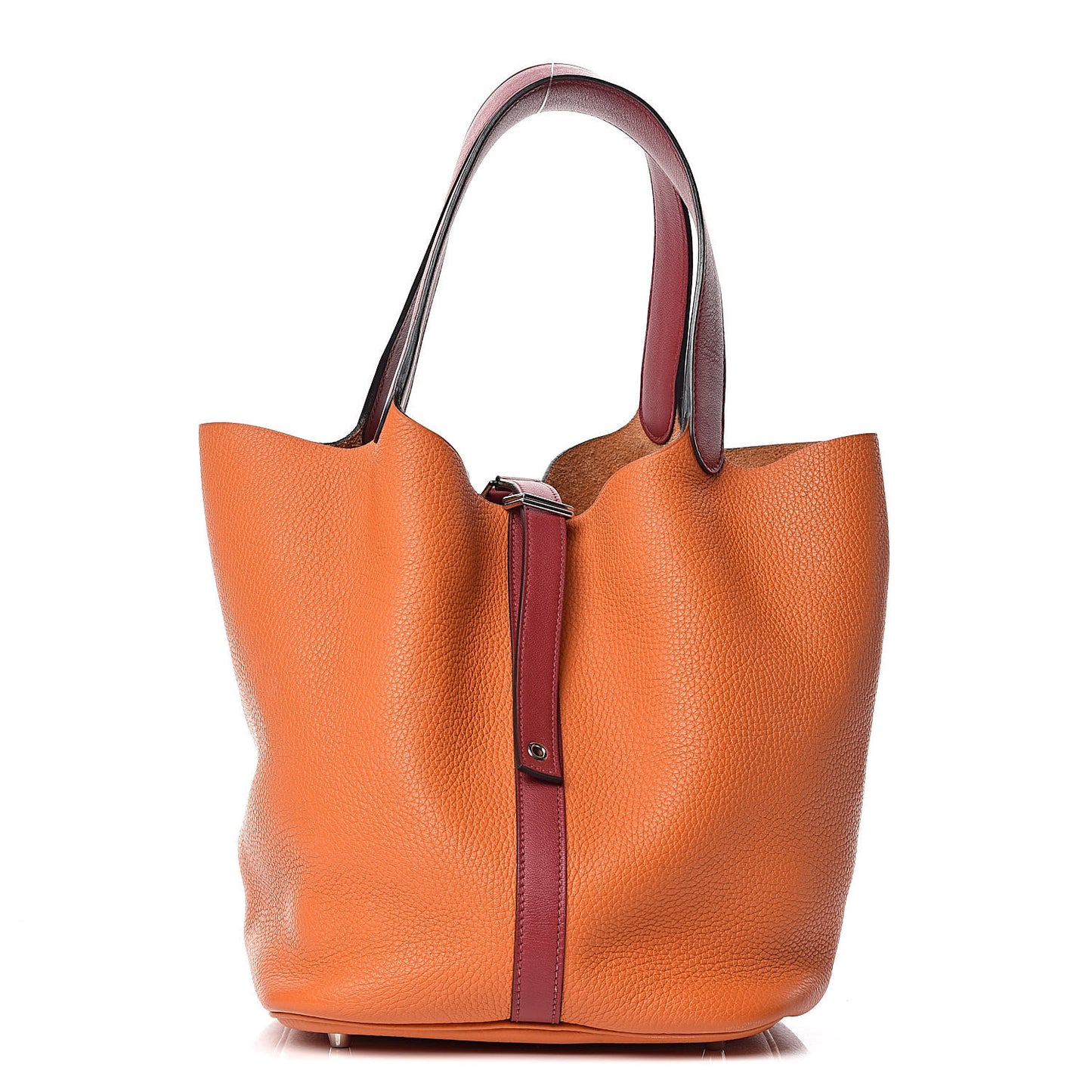 Taurillon Clemence Swift Eclat Picotin Lock 26 GM Orange Rouge Grenat
