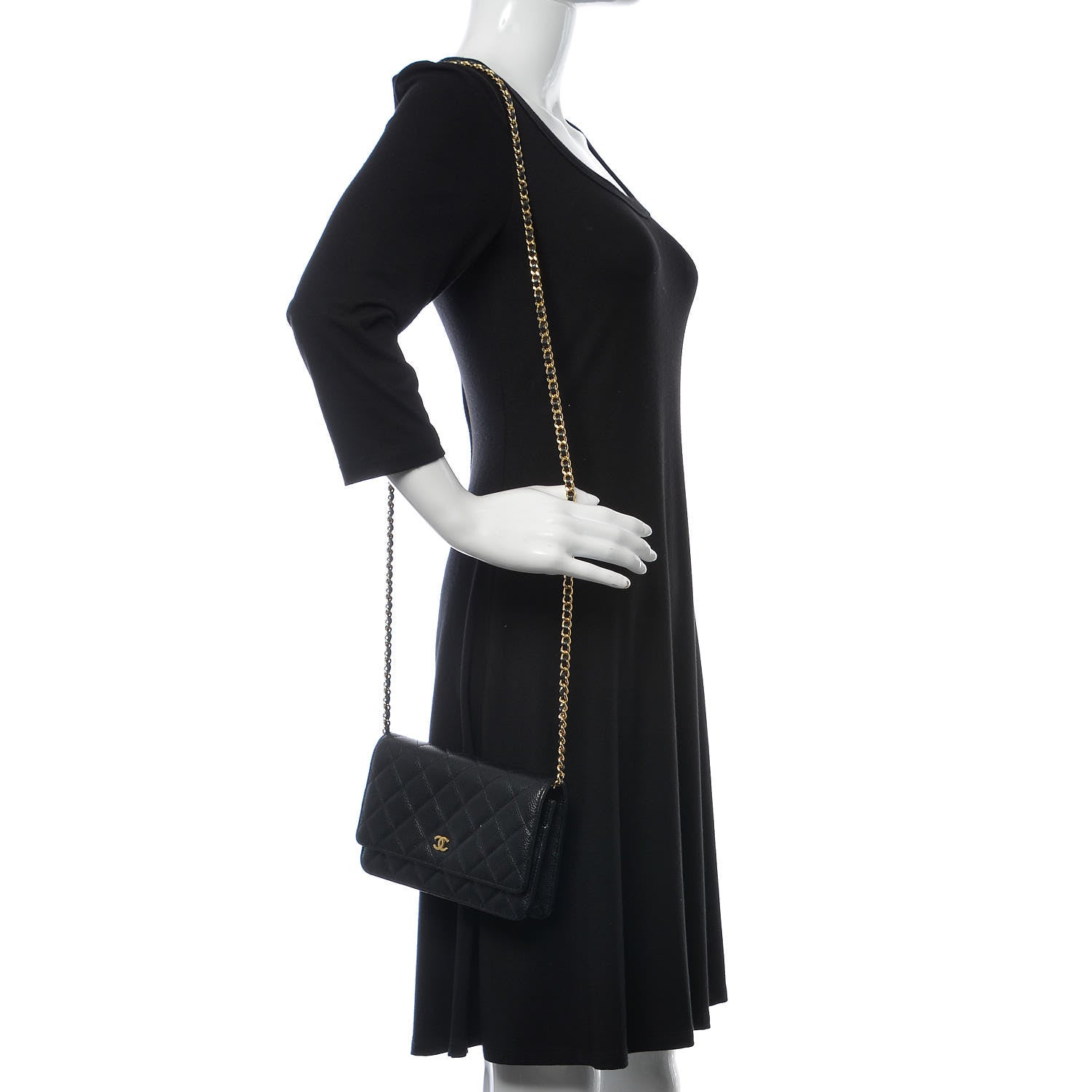 Chanel Caviar Quilted Wallet On Chain WOC Black 2 of 11