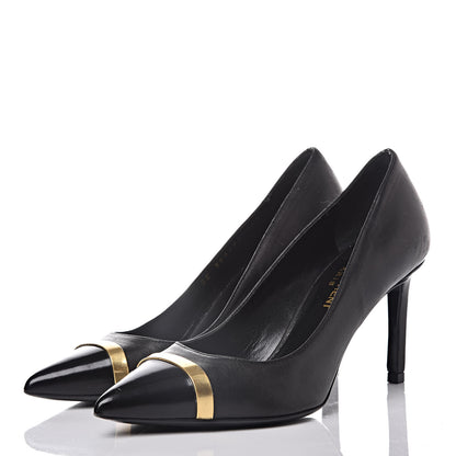 Saint Laurent Leather Classic Paris 80 Cap Toe Escarpin Pumps 34.5 Black 5 of 22