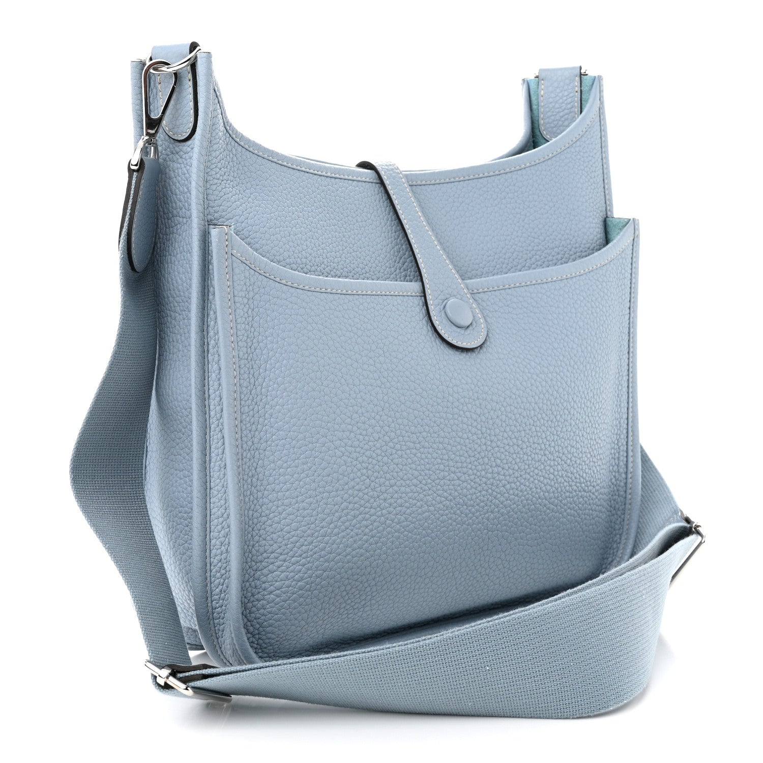 Hermes Taurillon Clemence Evelyne III PM Bleu Lin 3 of 10