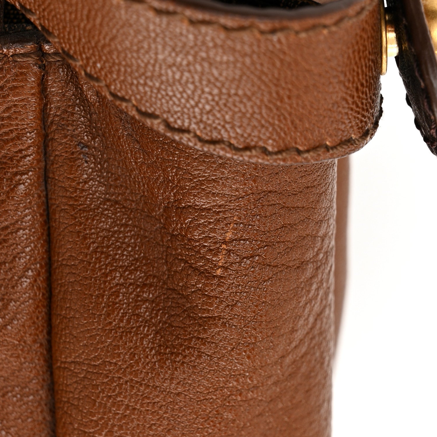 Fendi Goatskin Zucca Large Peekaboo Iconic Satchel Cuoio Tobacco Moro 13 of 13