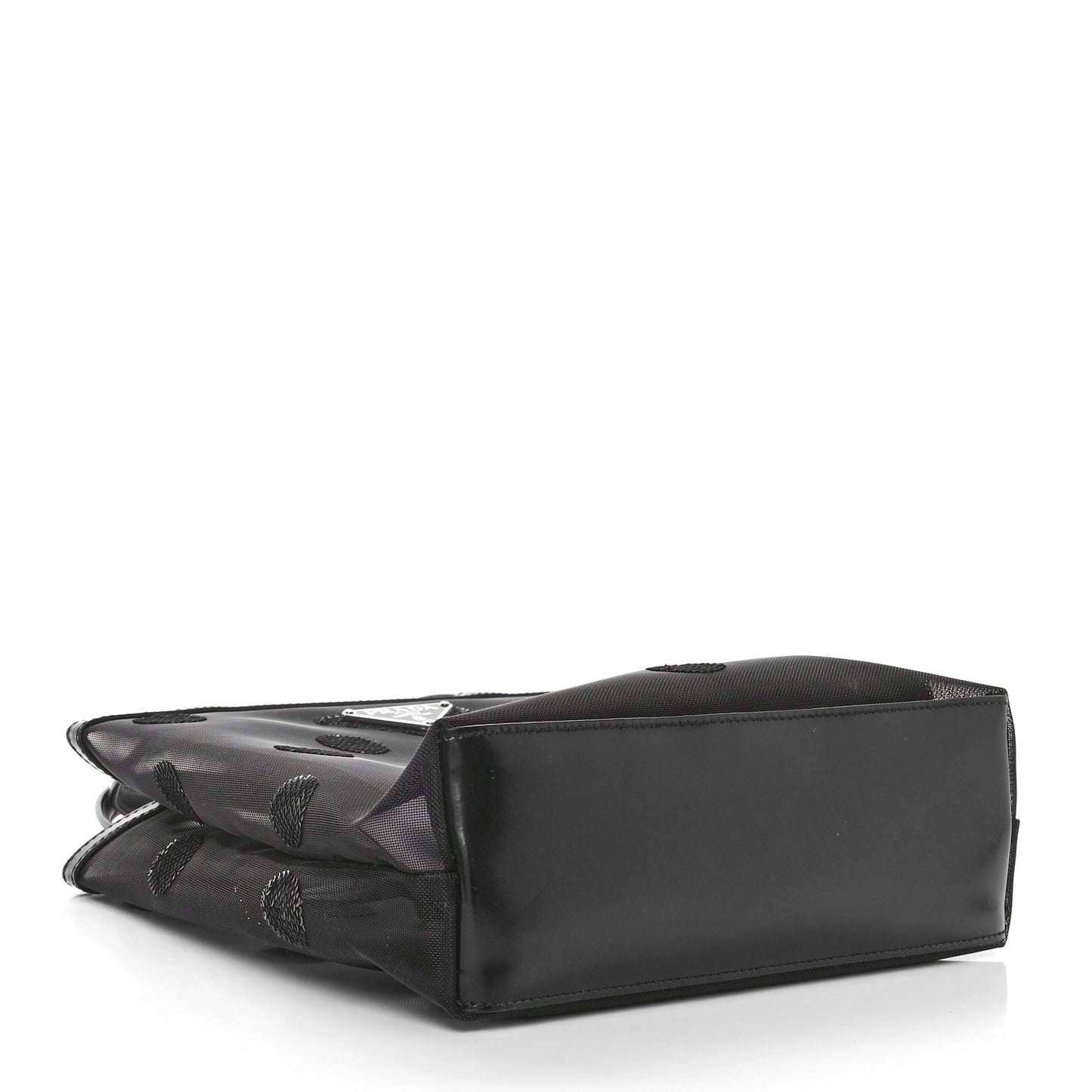 Mesh Sequin Polka-Dot Small Tote Bag Black