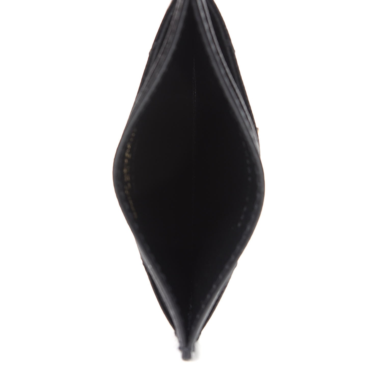 Saint Laurent Grain De Poudre Matelasse Chevron Monogram Credit Card Case Black 5 of 8