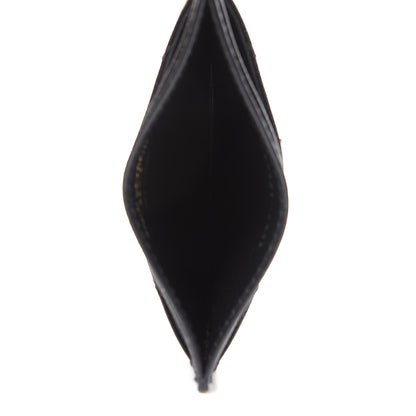 Saint Laurent Grain De Poudre Matelasse Chevron Monogram Credit Card Case Black 5 of 8