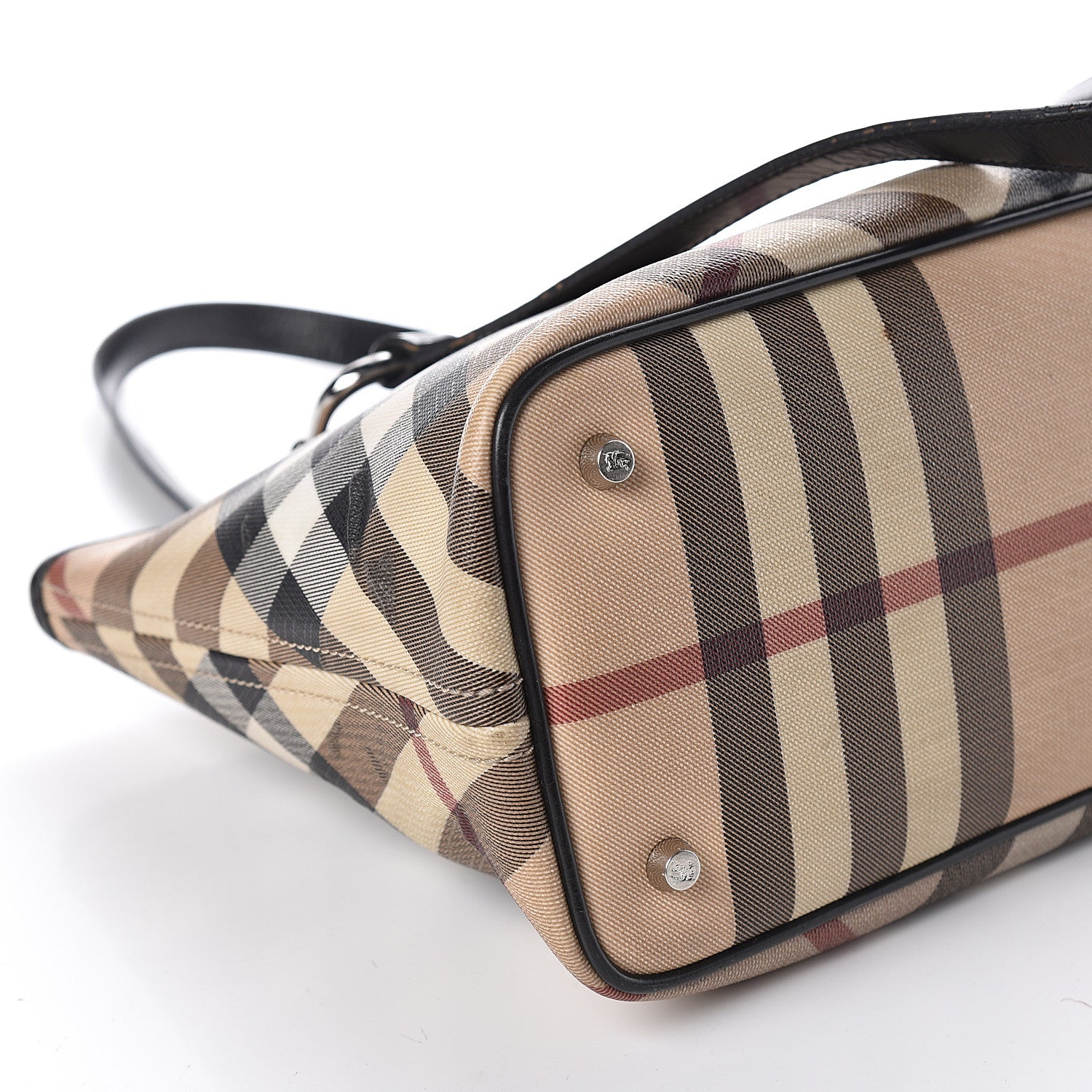 Burberry Patent Trim Nova Check Shopper Tote Black 19 of 20