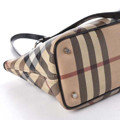 Burberry Patent Trim Nova Check Shopper Tote Black 19 of 20