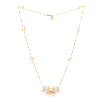 Gucci 18K Yellow Gold Diamond Le Marche Des Merveilles Butterfly Necklace 3 of 6