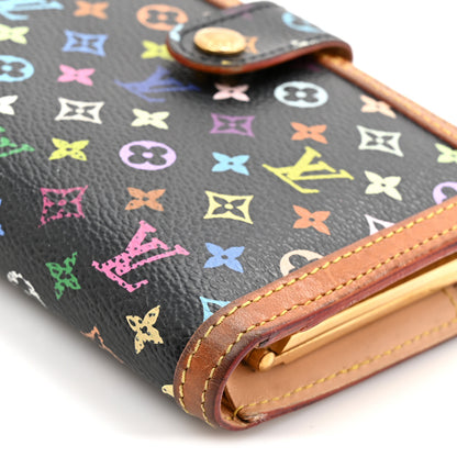 Louis Vuitton Monogram Multicolor French Purse Wallet Black 10 of 14