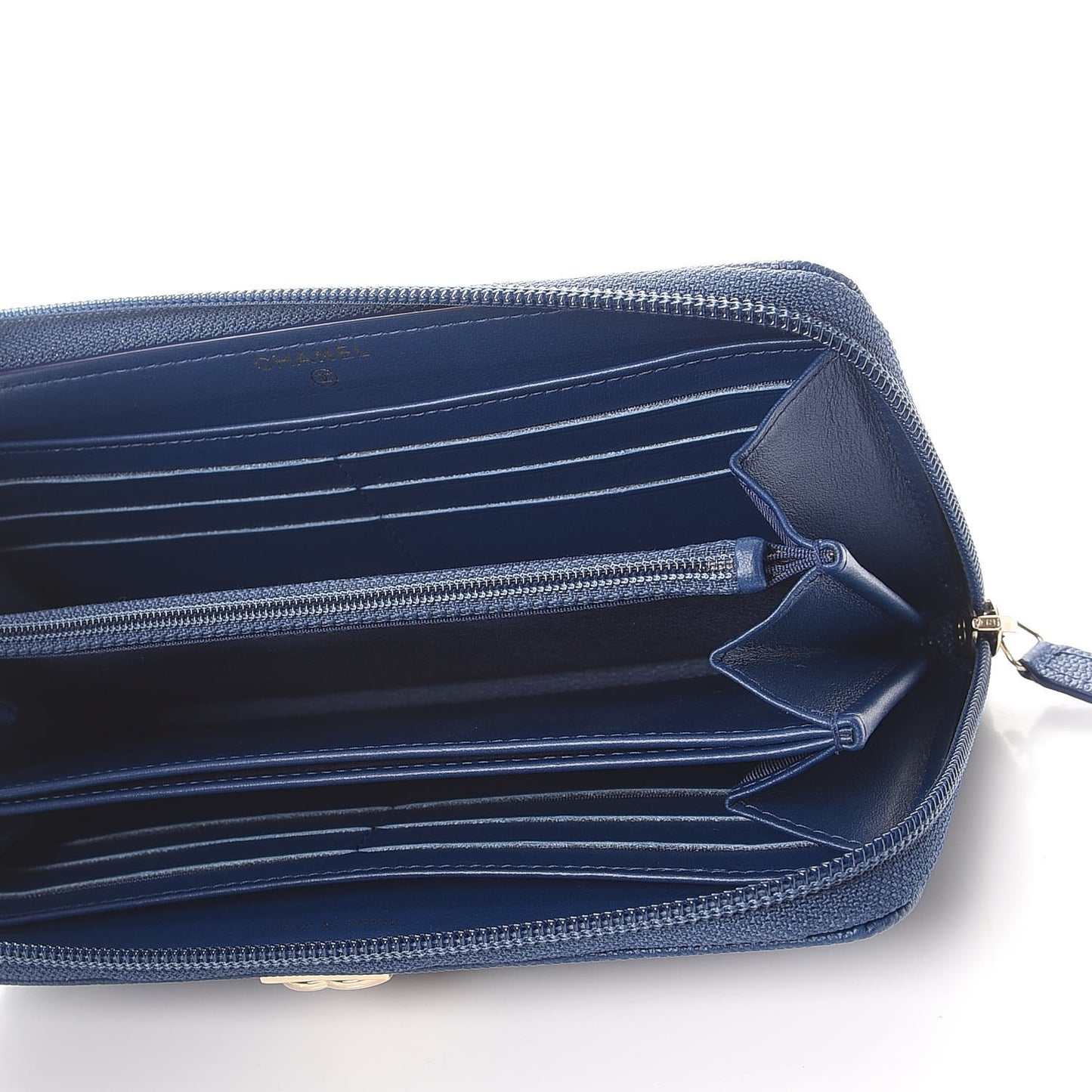 Caviar Large Zip Around Boy Wallet Blue