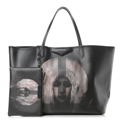 Givenchy Textured Coated Canvas Madonna Print Large Antigona Tote Black 1 of 16