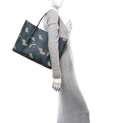 Christian Louboutin Calfskin Spiked Camouflage Large Cabarock Shopper Tote Multicolor 4 of 13