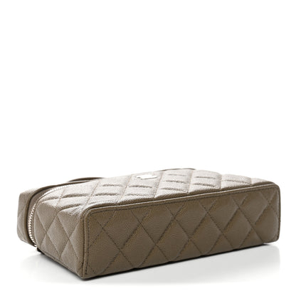 Chanel Caviar Quilted Top Handle Slim Vanity With Chain Dark Khaki 4 of 11