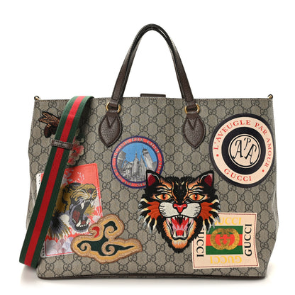 Gucci Soft GG Supreme Monogram Courrier Medium Crossbody Tote Beige New Acero 1 of 9