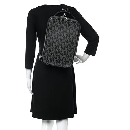 Christian Dior Calfskin Oblique Galaxy Perforated Marsupio World Tour Pelle Sling Black White 2 of 10