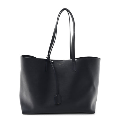 Saint Laurent Calfskin Large Shopping Tote Navy 1 of 13