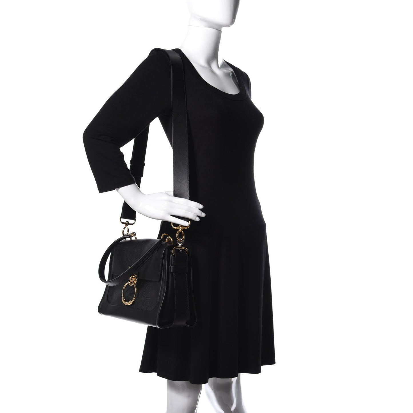 Calfskin Small Tess Day Bag Black