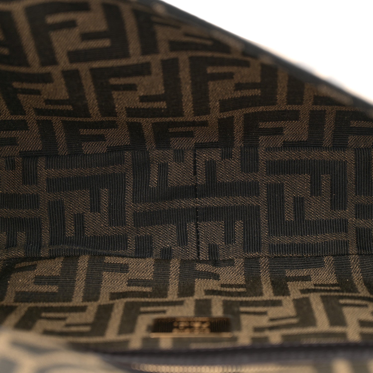 Fendi Fabric Jacquard FF 1974 Medium Baguette Tobacco Moro Black 5 of 11