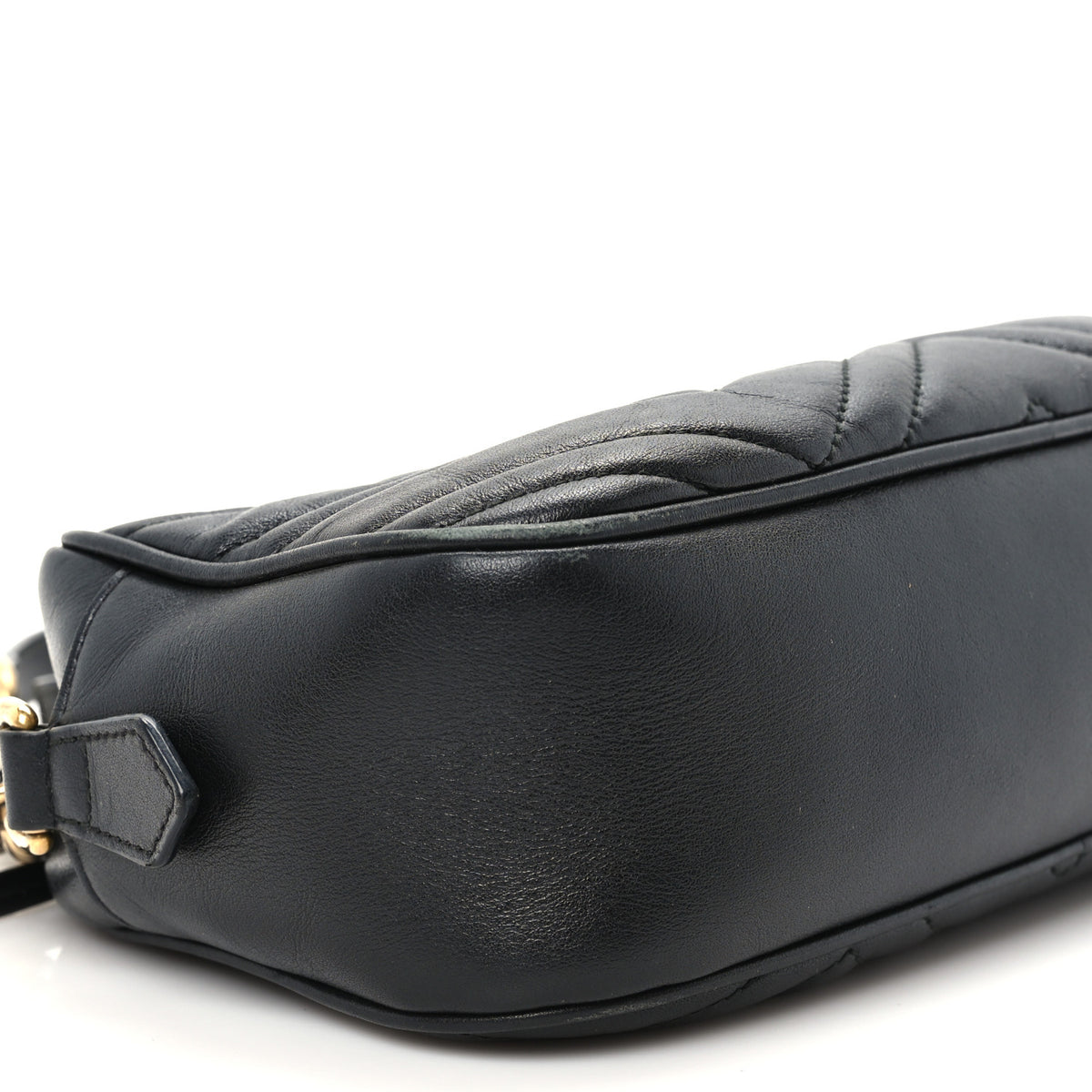 Calfskin Matelasse Small GG Marmont Chain Shoulder Bag Black