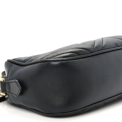 Gucci Calfskin Matelasse Small GG Marmont Chain Shoulder Bag Black 11 of 12