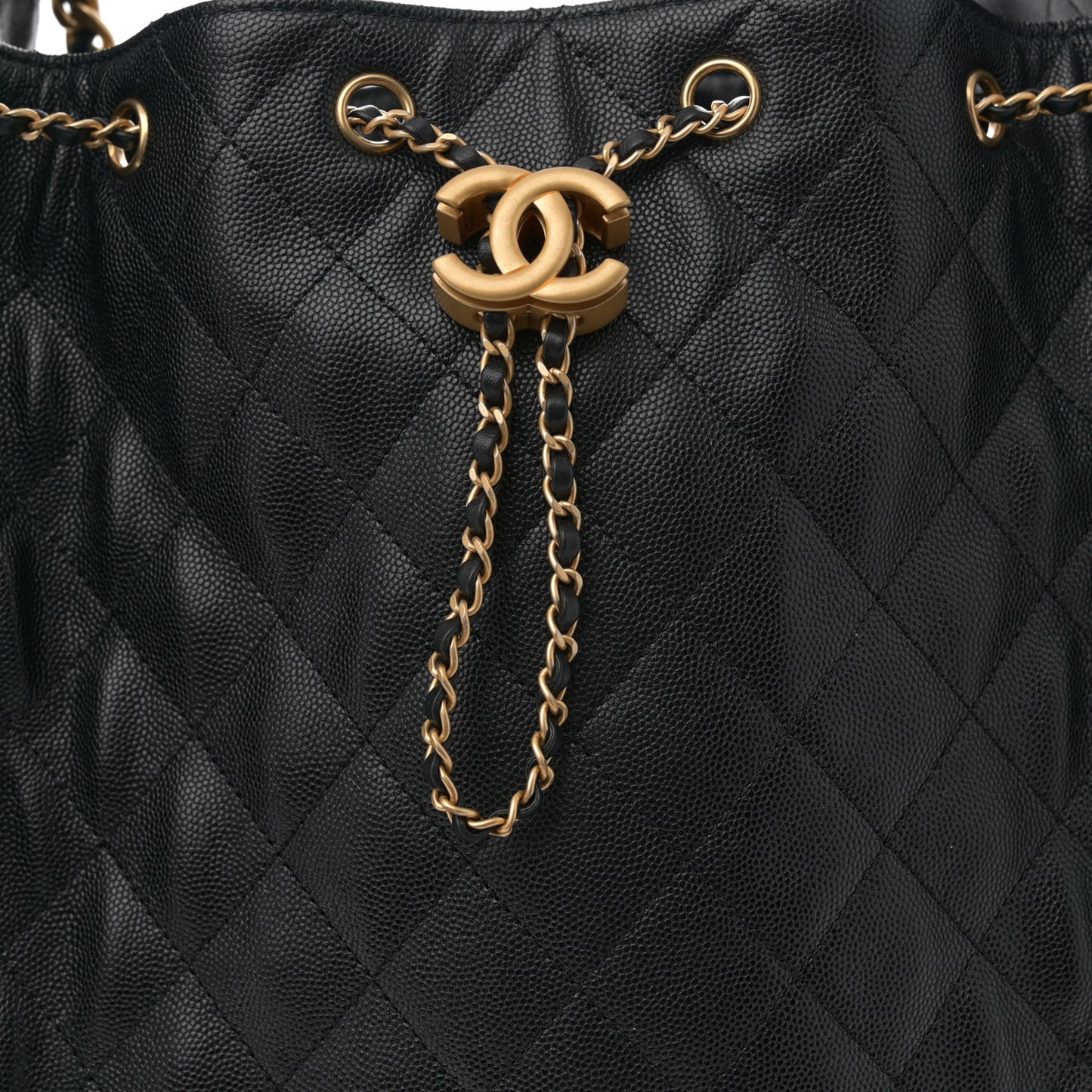 Caviar Quilted Medium Chanel 25 Handbag Black