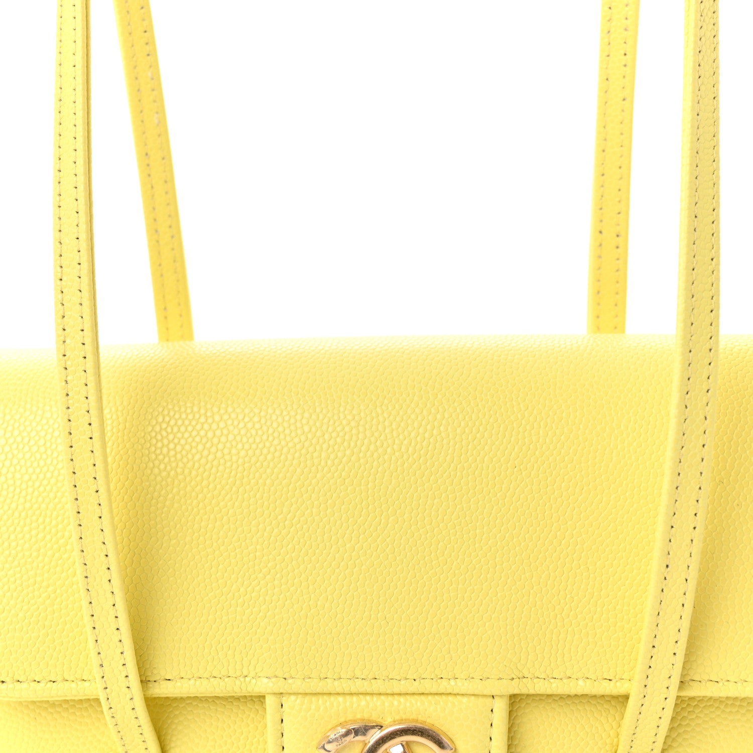 Chanel Shiny Caviar Mini Preppy Coco Shoulder Bag Light Yellow 8 of 11