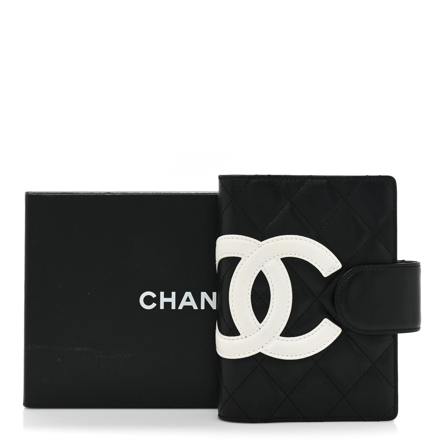 Chanel Calfskin Quilted Small Cambon Agenda Planner Black White 13 of 13