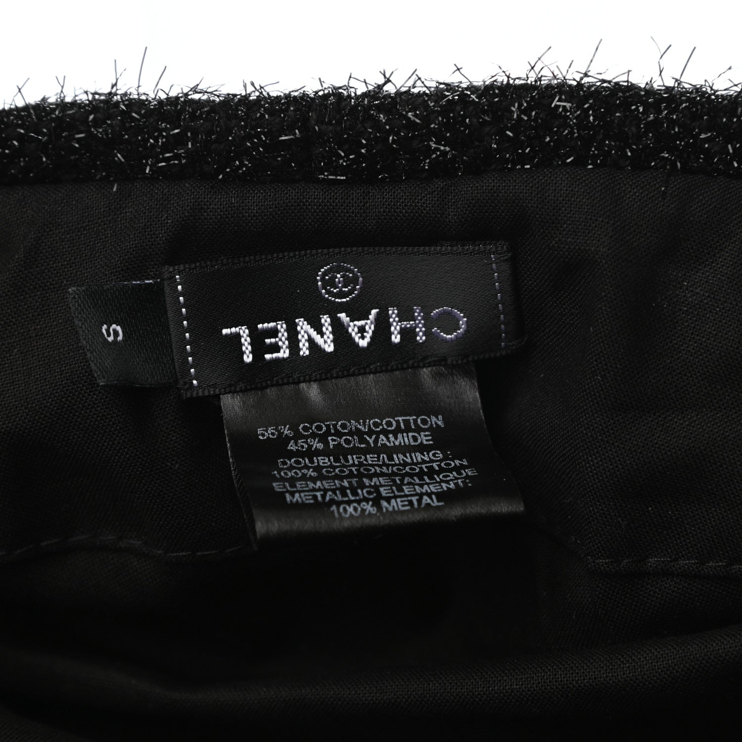 Chanel Cotton Polymide Beret Hat S Black 8 of 8