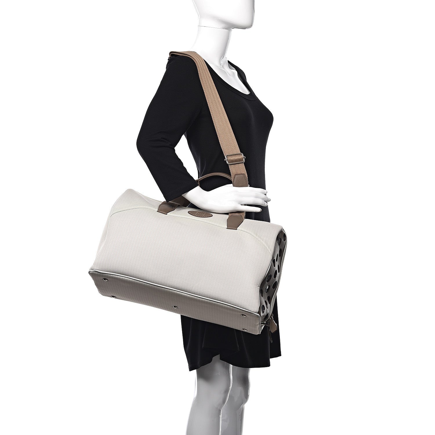 Hermes Toile Buffle Skipper TouTou Pet Carrier Etoupe 2 of 13