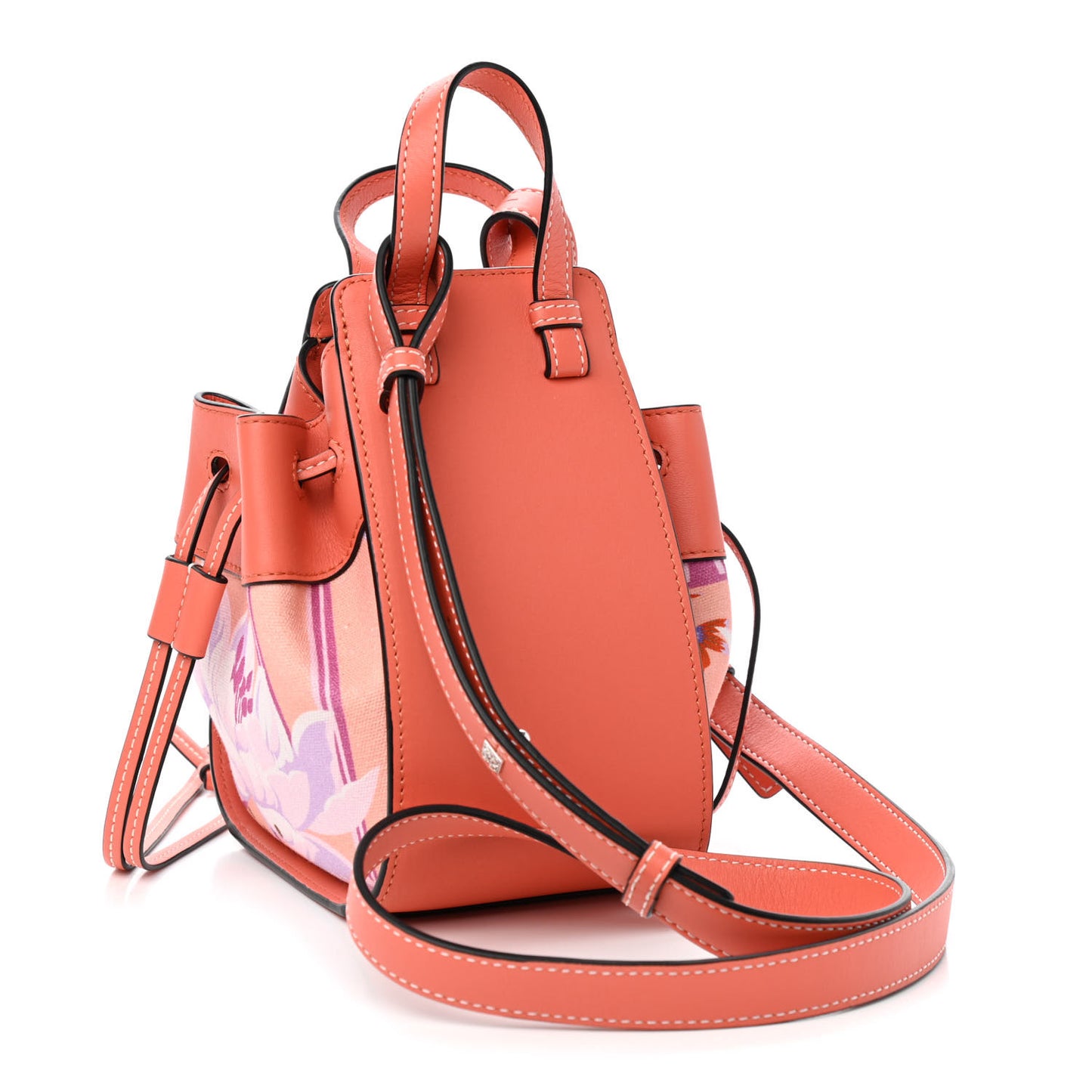 Calfskin Embroidered Floral Mini Hammock Shoulder Bag