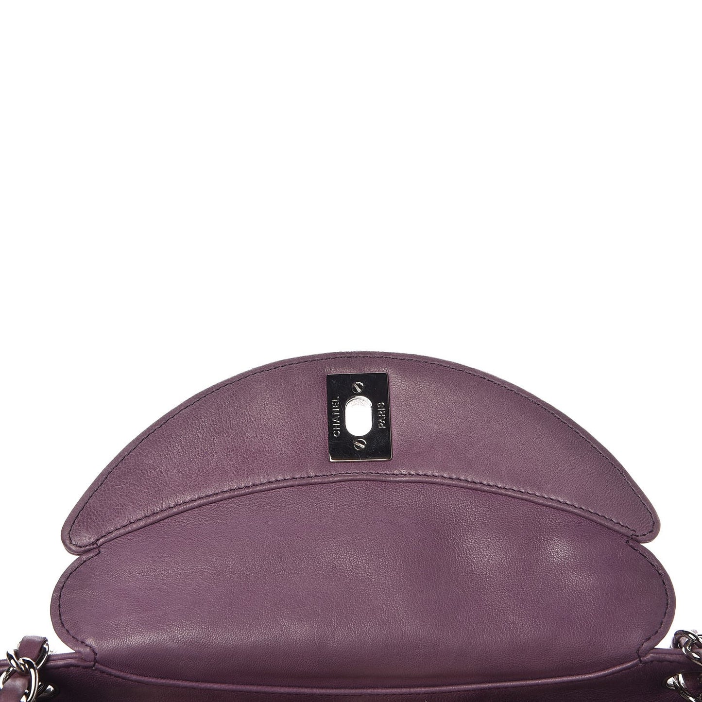 Lambskin Quilted Small Accordion Flap Light Purple