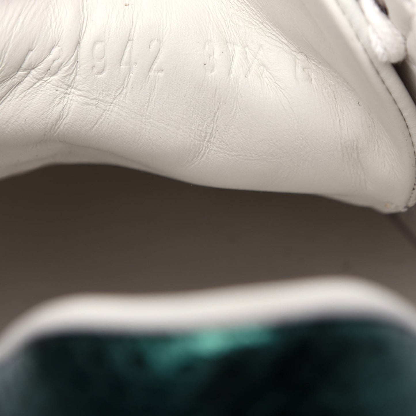 Calfskin Ayers Bee Embroidered Womens Ace Sneakers 37.5 White Green