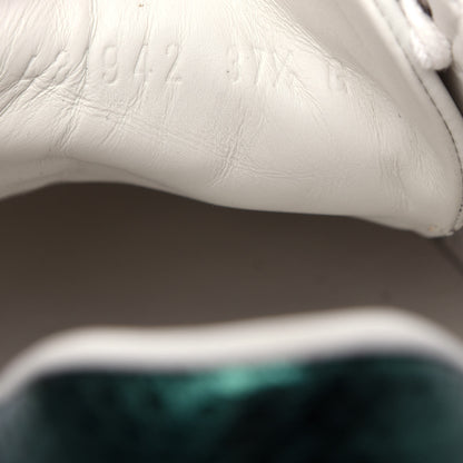 Gucci Calfskin Ayers Bee Embroidered Womens Ace Sneakers 37.5 White Green 10 of 11
