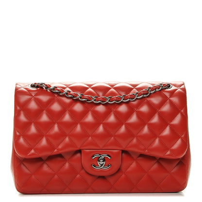 Chanel Lambskin Quilted Jumbo Double Flap Red 1 of 7