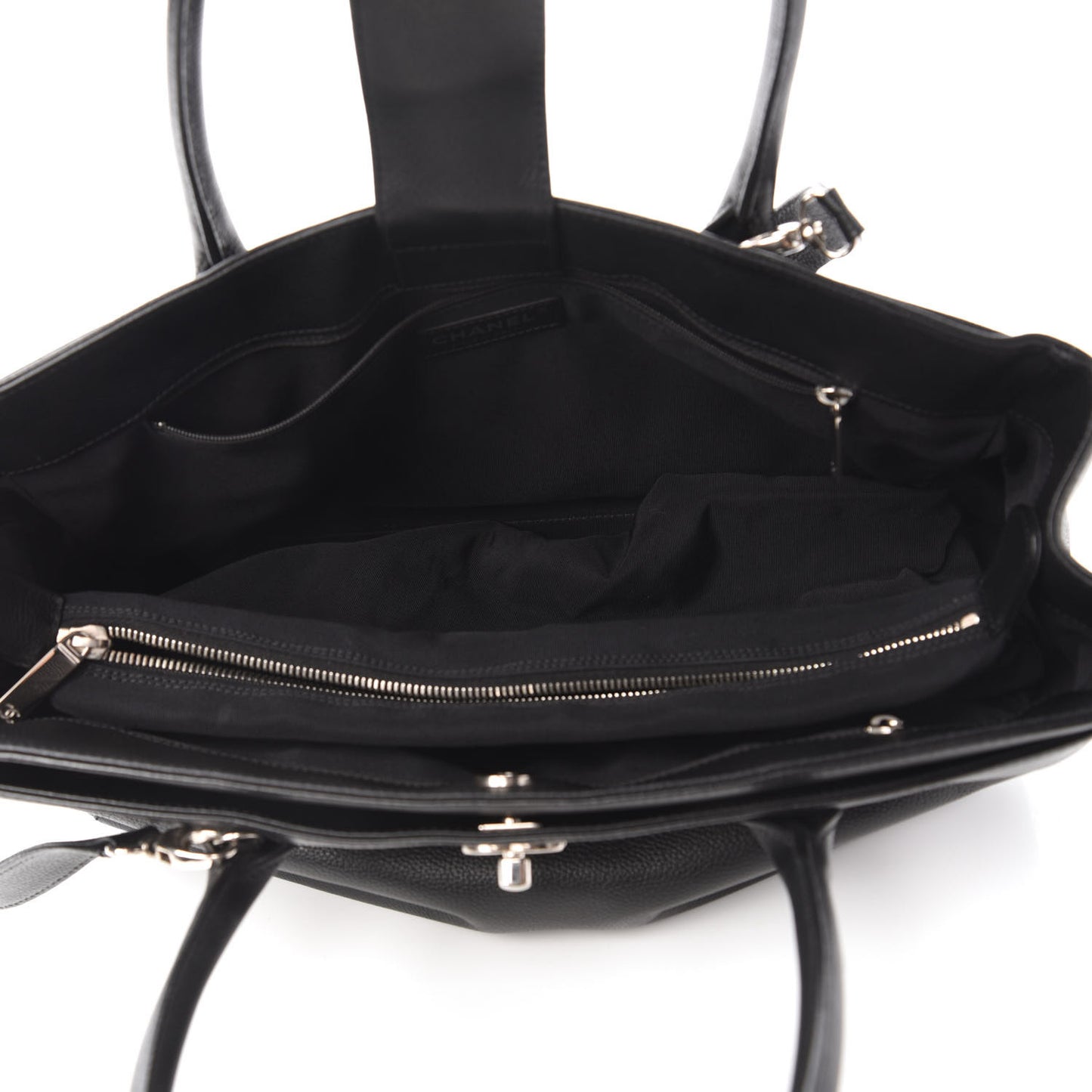 Calfskin Cerf Executive Shopper Tote Black