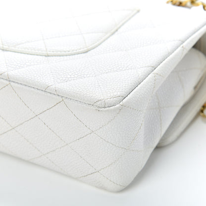 Chanel Caviar Quilted Medium Double Flap White 11 of 19