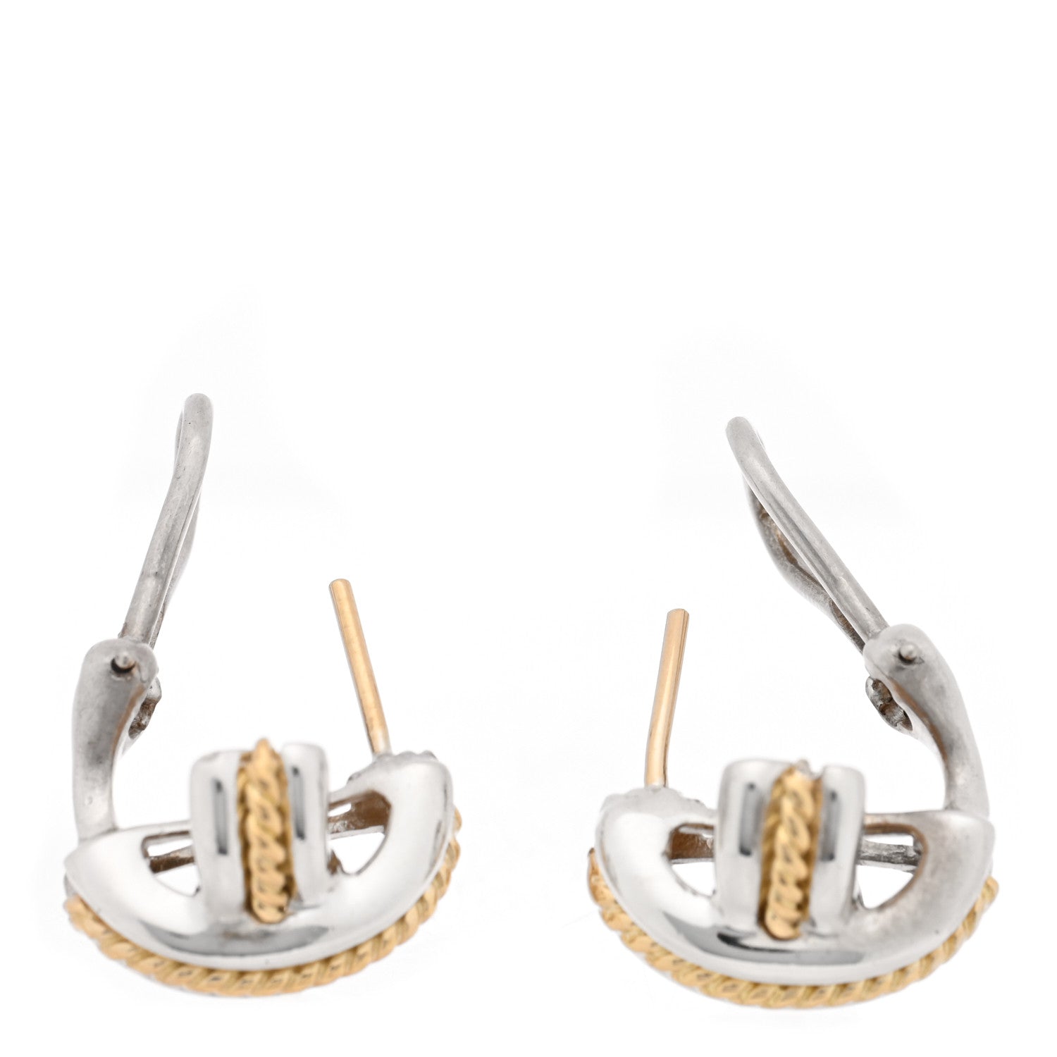 Tiffany Sterling Silver 18K Yellow Gold Signature X Earrings 3 of 4