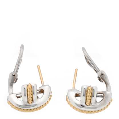 Tiffany Sterling Silver 18K Yellow Gold Signature X Earrings 3 of 4