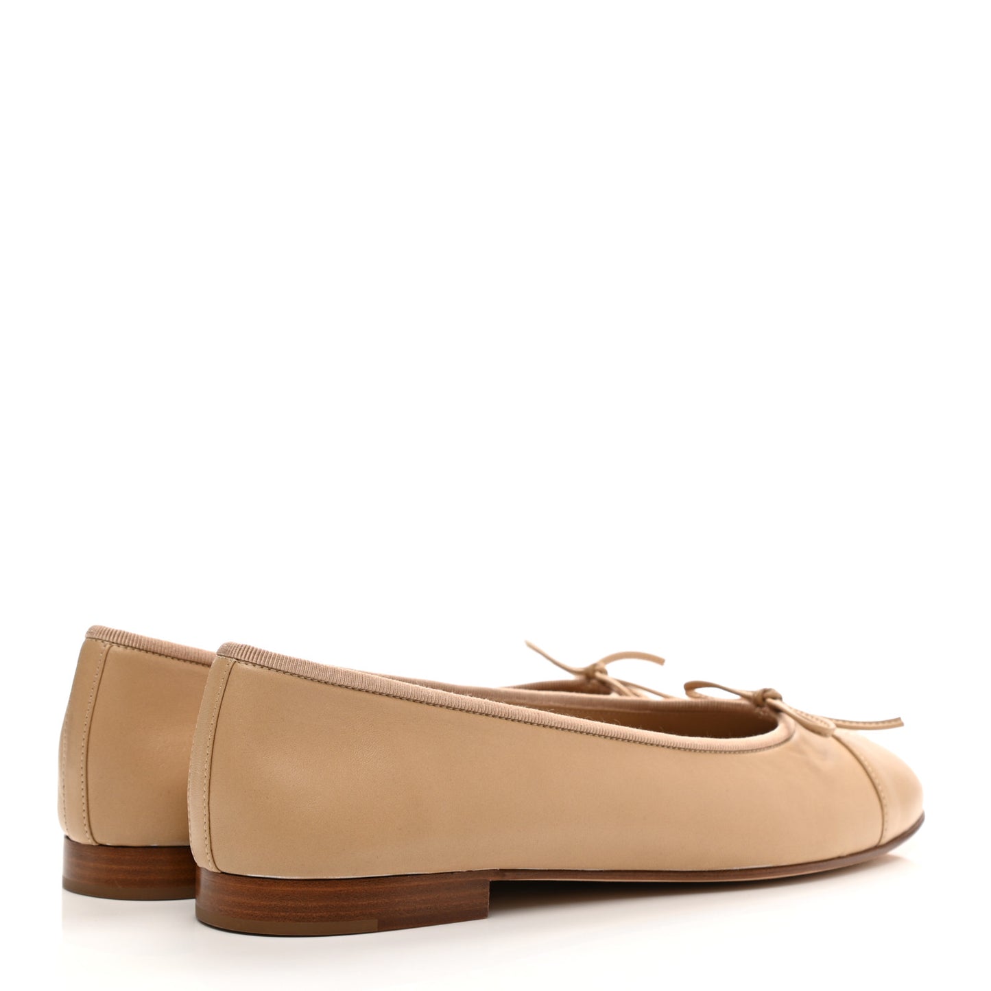 Lambskin Cap Toe CC Ballerina Flats 41 Beige