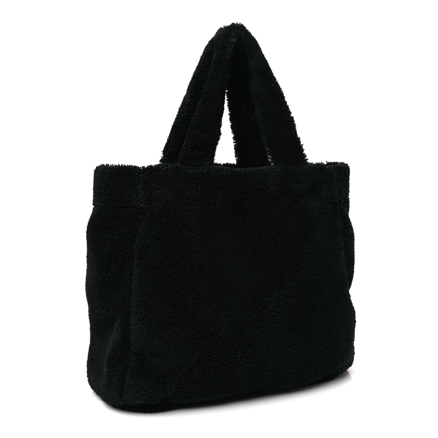 Terry Cloth Tote Bag Black White