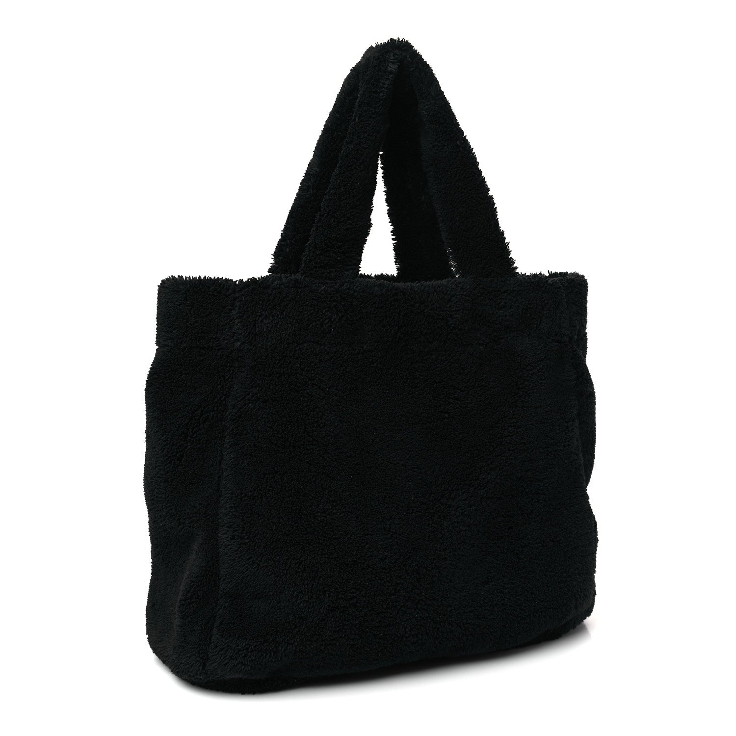 Prada Terry Cloth Tote Bag Black White 3 of 10