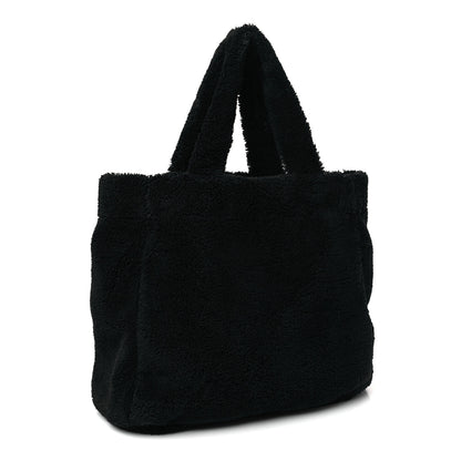 Prada Terry Cloth Tote Bag Black White 3 of 10