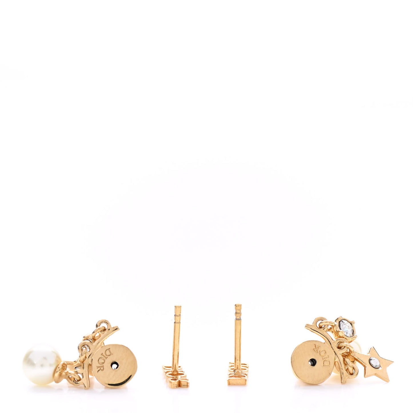Pearl Crystal Dio(r)evolution Earrings Aged Gold