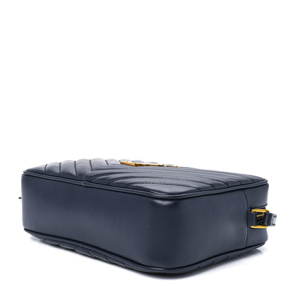 Saint Laurent Calfskin Matelasse Monogram Lou Camera Bag Navy 9 of 11