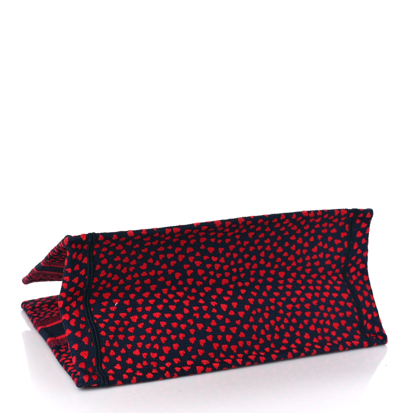 Canvas Embroidered Pop Heart I Love Paris Medium Book Tote Red Multicolor