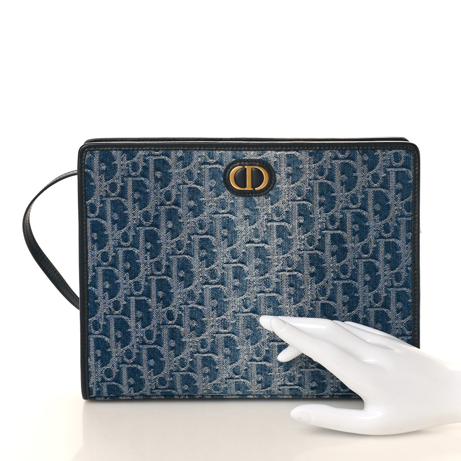 Christian Dior Denim Oblique 30 Montaigne Dea Pouch Blue 1523168