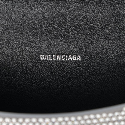 Balenciaga Strass Suede Hourglass Top Handle Bag XS Smoke Grey Crystal 6 of 14