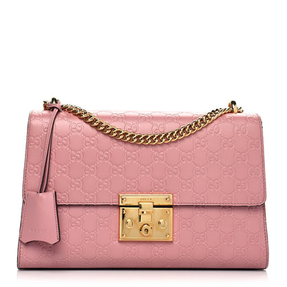 Gucci Guccissima Signature Medium Padlock Shoulder Bag Rose Baby Candy 1 of 12