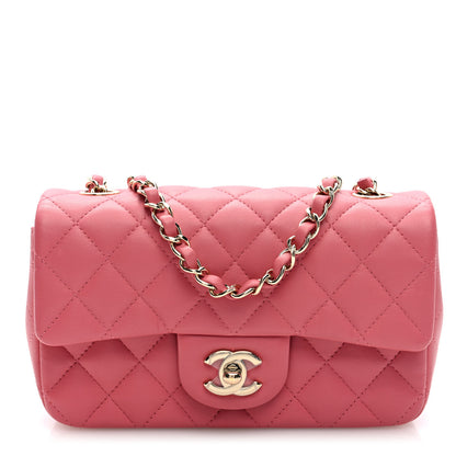 Chanel Lambskin Quilted Valentine Charms Mini Rectangular Flap Pink 1 of 10